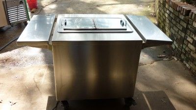 Stainless Steel Cooler w/ Fold Down Shelves Used Portable Festivals 