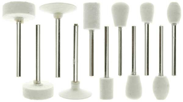 11pc Felt Polishing Set, Bulk, SAB2 WP11  