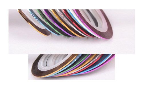 10 COLOR ROLLS NAIL ART TIP DECORATION STRIPING TAPE y  