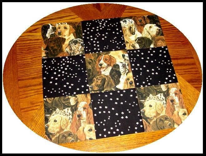 32 BIG 6 HANDSOME DOGS & PAWS Quilt Fabric Squares Kit  