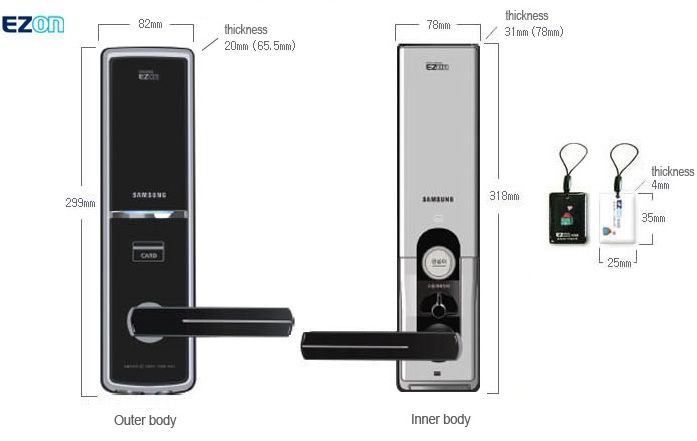 NEW SAMSUNG Digital Door Lock EZON SHS 5120 + 2Tags  