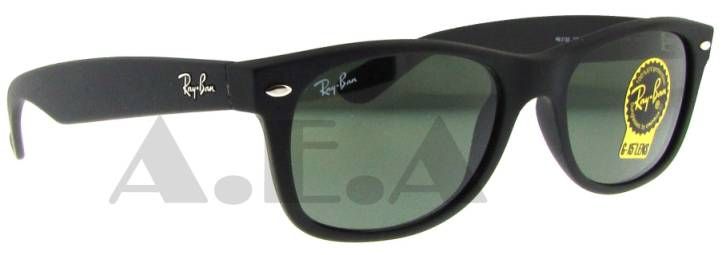 RAY BAN RB 2132 622 BLK RUBBER WAYFARER SUNGLASSES 52MM 805289421795 