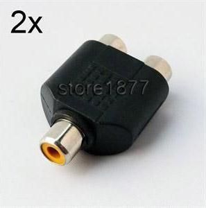 Pcs RCA F to 2RCA F Split Connector Adapter Plug s629  