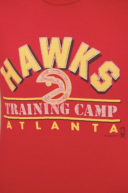 Vintage ATLANTA HAWKS TRAINING CAMP t shirt MEDIUM NBA Basketball 80s 