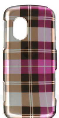 PINK PLAID 3D COVER CASE FOR SAMSUNG GRAVITY t459 PHONE  