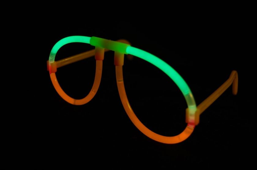 200 8 BiColor Green/Orange Glow Stick Bracelets + Freebies 