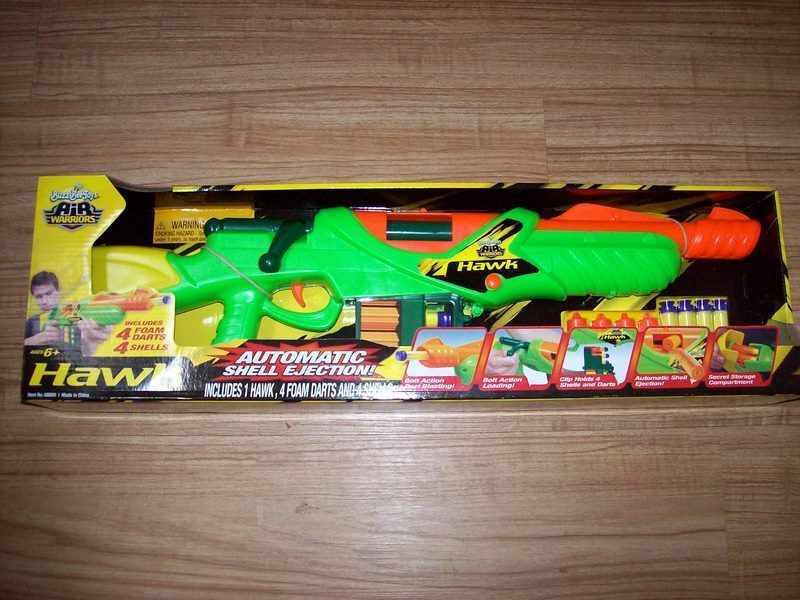 Buzz Bee Toys BuzzBee Toys Hawk Toy Gun 4 foam darts 4 shells  