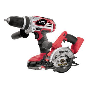 Skil 18V Cordless Lithium Ion 2 Tool Combo Kit 2895LI 15 RT  