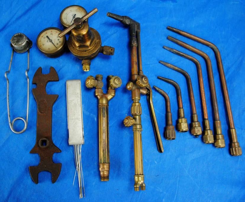 Vtg Victor Torch Lot w Gauge 550 J Torch Body Cutting Welding Oxy 