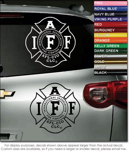 IAFF Fire Fighter Vinyl Window Decal/Bumper Sticker 8  