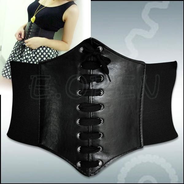   belts watch black wide stretch elastic waist dress band belt corset