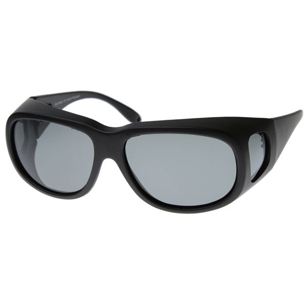 Polarized Fit Over Wrap Sunglasses with Side Lens  