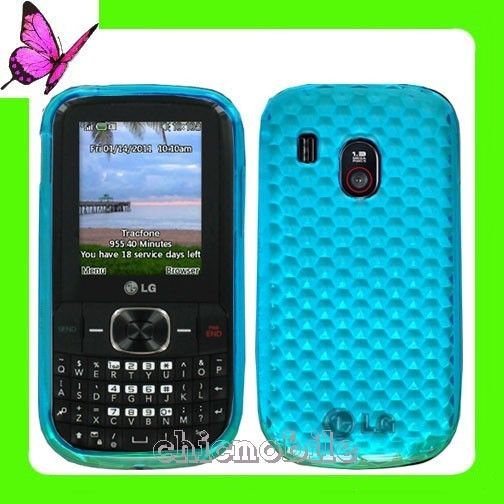 AQUA BLUE TPU Soft Gel Case Cover TRACFONE LG 500G 500  