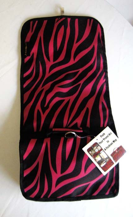 24Hanging bag/Rollup Travel Case/Makeup Toiltery Zebra  