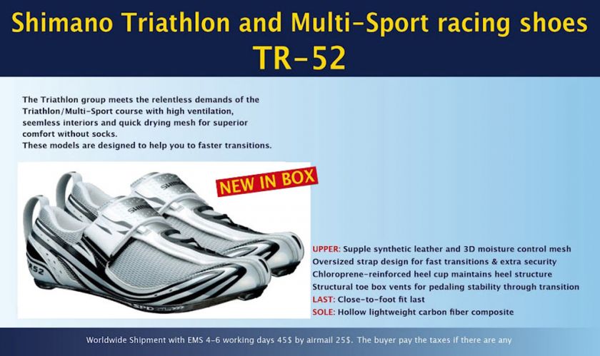 Shimano Bike Triathlon Road Bicycle shoes TR 52 NEW2  