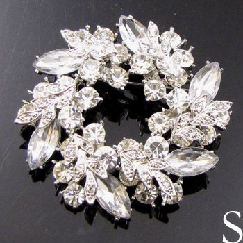   Item FREESHIPING Austrian rhinestone crystal Wreath Brooch Pin wedding